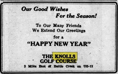 Pine Knoll Golf Course (The Knolls Golf Course) - Jan 1 1938 Ad